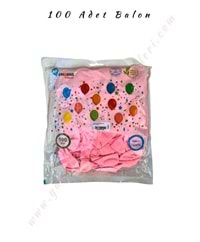 Balon Baskılı 100 Adet - Hoşgeldin Bebek - Pembe