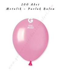 Gemar Balon Metalik - Parlak 100 Adet - Pembe