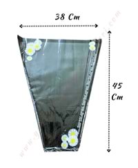 Çiçek - Buket Paketleme Poşeti Papatya Desenli Papatya 50 Adet 38*45 Cm YK-155