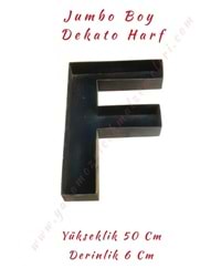 F Jumbo Boy Dekato Harf Suya Dayanıklı Kesme - Canlı Çiçek Aranjman Altlığı - F Harfi