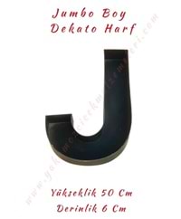 J Jumbo Boy Dekato Harf Suya Dayanıklı Kesme - Canlı Çiçek Aranjman Altlığı - J Harfi