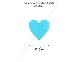 Yapıştırılabilir Ahşap Kalp 2 Cm - Mavi