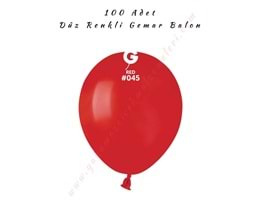 Gemar Balon Düz Renk 100 Adet - Kırmızı