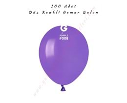 Gemar Balon Düz Renk 100 Adet - Mor