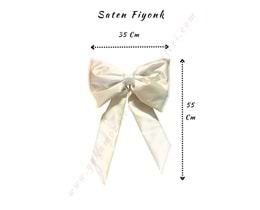 Saten Fiyonk Gelin Arabası Süsü Boy 55 Cm En 35 Cm
