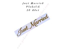 Just Married Plakalık - 10 Adet - Beyaz
