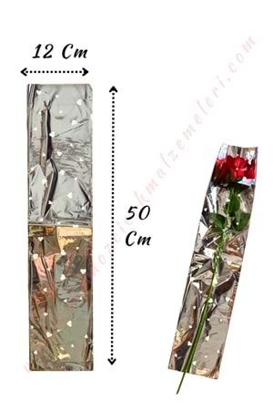 Tek Güllük Çiçek Poşeti 100 Adet 12*50 Cm - Tek Güllük - Beyaz