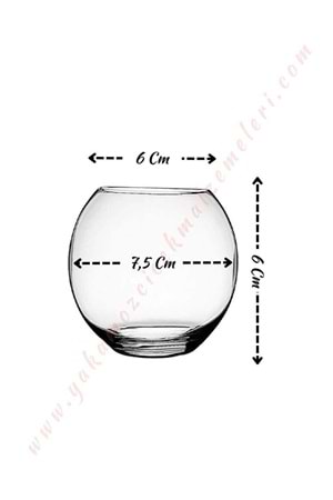 Cam Fanus Mumluk Mini Boy Çap 6 Cm Derinlik 6 Cm YK-280 12 Adet