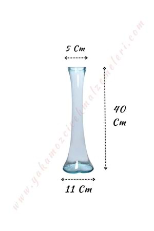 Fil Ayağı Cam Vazo Orta Boy 11*40 Cm Ağız Çapı 5 Cm