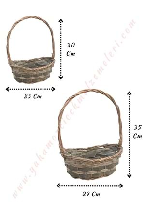 Dal ile Örülmüş 2 li Oval Sepet YK-13