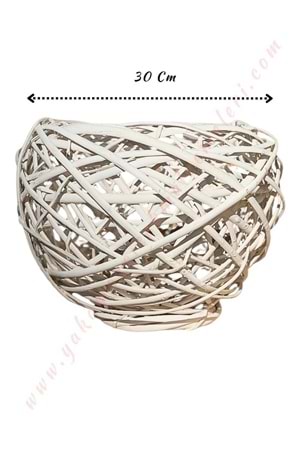 Örgü Küre Sepet Beyaz Büyük Boy Çap 30 Cm YK-42