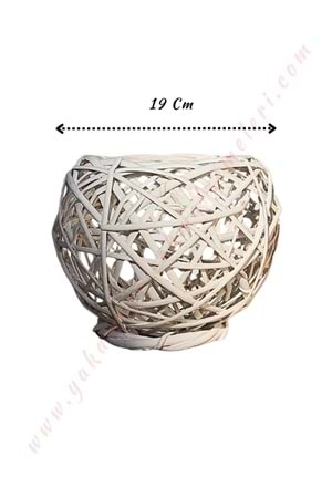 Örgü Küre Sepet Beyaz Küçük Boy Çap 19 Cm YK-44