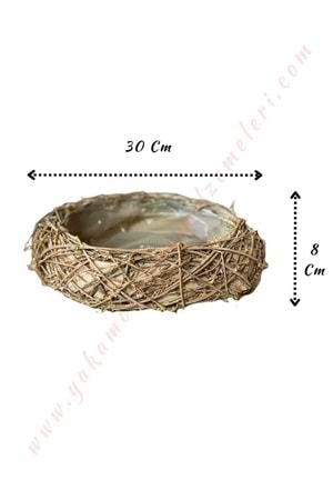 Tekli Kuş Yuvası Sepet 30 Cm Çap 8 Cm Yükseklik YK-46