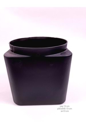 Cam Orkide Saksısı Kare Şeffaf ve Siyah 12*12*13 Cm