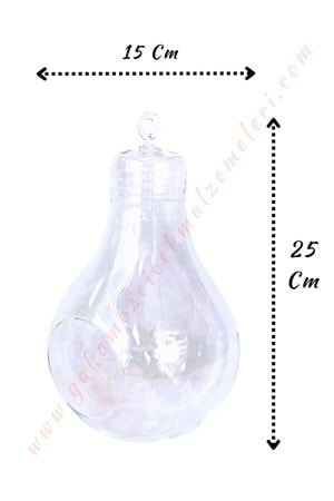 Dekoratif Asılabilir Mumluk Kandil Teraryum Boş Büyük Ampul 15*15*25 Cm YK-298
