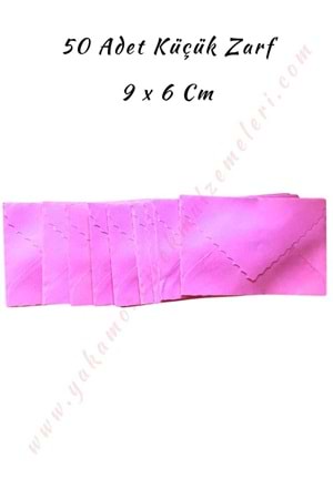 Kartvizit Zarf 50 Adet Küçük Boy 9*7 Cm - Pembe