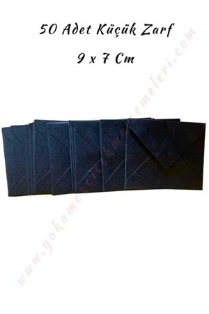 Kartvizit Zarf 50 Adet Küçük Boy 9*7 Cm - Siyah