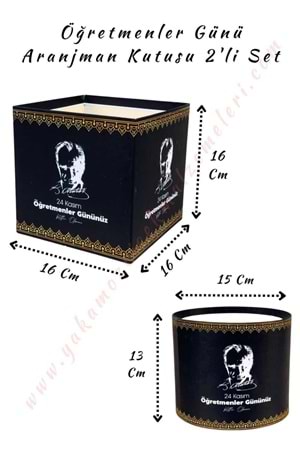 Öğretmenler Günü Aranjman Kutusu 2 li Set Küp