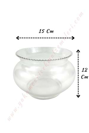 Cam Fanus Vazo Pileli 15*12 Cm YK-498