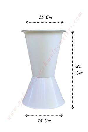 Plastik Çiçek Kovası Mini Boy Çap 15 Cm Yükseklik 25 Cm YK-54
