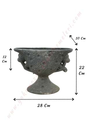 Ayaklı Oval Seramik Vazo 28*22 Cm Uyar H-8 - Siyah