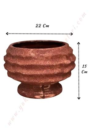 Seramik Saksı Uyar 15*22 Cm M-8 - Kahverengi