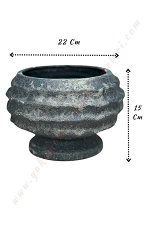 Seramik Saksı Uyar 15*22 Cm M-8 - Siyah