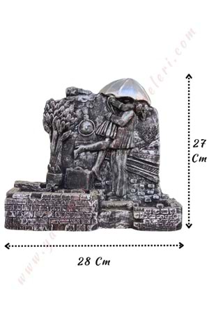 Sonsuz Aşk Skulent Kaktüs Saksısı Genç Çift 28*7*27 Cm - Gri