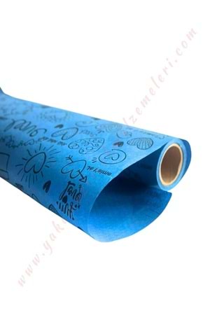 Lily Kağıt Rulo Selefon Çiçek Buket Paketleme Malzemesi 20 Metre 70 Cm En - Mavi