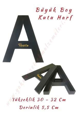 A Kutu Harf Büyük Boy Çiçek Çikolata Aranjman Kutusu - A Harfi