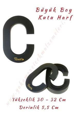 C Kutu Harf Büyük Boy Çiçek Çikolata Aranjman Kutusu - C Harfi