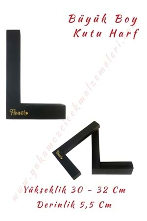 L Kutu Harf Büyük Boy Çiçek Çikolata Aranjman Kutusu - L Harfi