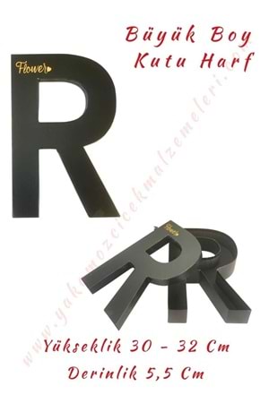 R Kutu Harf Büyük Boy Çiçek Çikolata Aranjman Kutusu - R Harfi