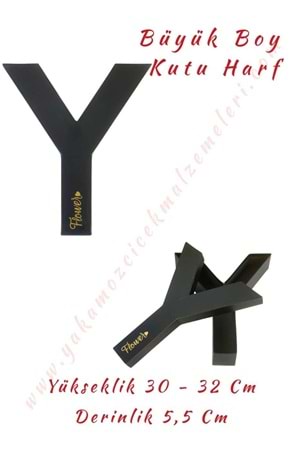 Y Kutu Harf Büyük Boy Çiçek Çikolata Aranjman Kutusu - Y Harfi