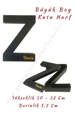 Z Kutu Harf Büyük Boy Çiçek Çikolata Aranjman Kutusu - Z Harfi