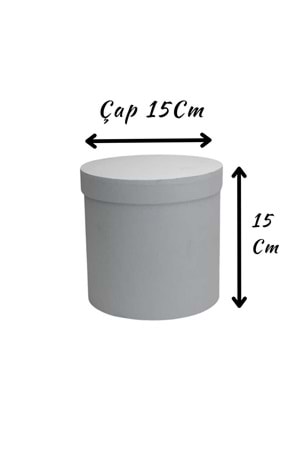 Tekli Silindir Kutu Çiçek Çikolata Hediye Kutusu ÇAP 15 - Kutu Modelleri - Silindir Kutular - Beyaz - ÇAP 15 CM