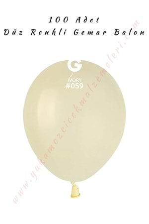 Gemar Balon Düz Renk 100 Adet - Krem
