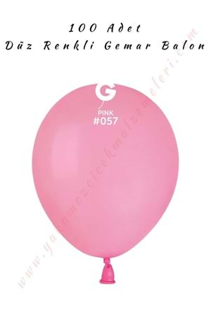 Gemar Balon Düz Renk 100 Adet - Pembe