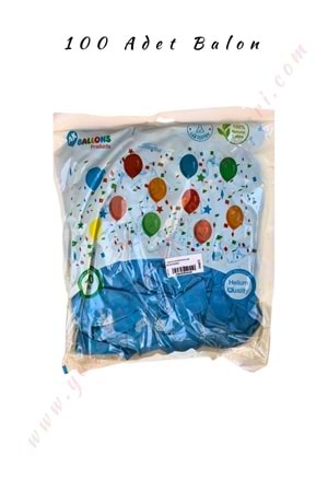 Balon Baskılı 100 Adet - Hoşgeldin Bebek - Mavi