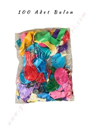 Balon Baskılı 100 Adet - İyi Ki Doğdun - Çok Renkli
