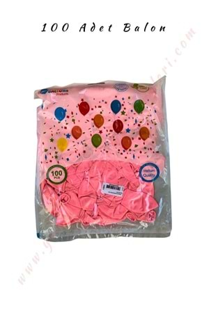 Balon Düz Renk 100 Adet - Pembe