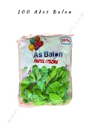 Balon Düz Renk 100 Adet - Yeşil