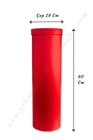 Uzun Silindir Kutu Çap 19 Cm Yükseklik 60 Cm