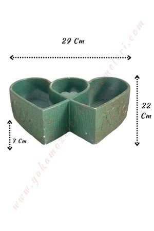 Beton Kalp Saksı - Yeşil - 29*22*7 Cm