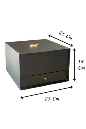 Asansörlü Çekmeceli Çiçek Çikolata Hediye Kutusu KUTU YK-59 - Kutu Modelleri - Vitrin Kutu - Siyah - STANDART