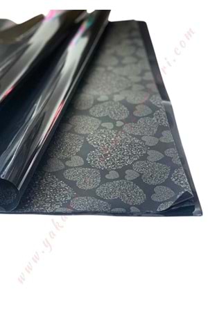 Kampanyalı Kesik Selefon Çiçek Buket Paketleme Malzemesi 56*56 Cm 20 Adet - Gri-Siyah