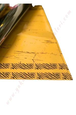 Kampanyalı Kesik Selefon Çiçek Buket Paketleme Malzemesi 56*56 Cm 20 Adet - Sarı-Siyah