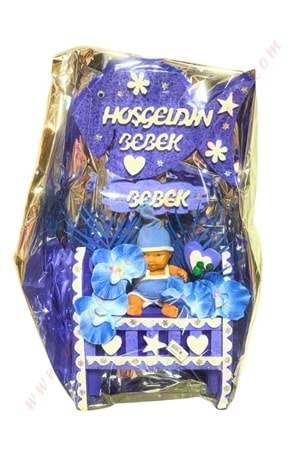 Hoşgeldin Bebek Strafor Tanzim Büyük 70 Cm - Mavi