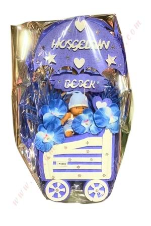 Hoşgeldin Bebek Strafor Tanzim Büyük 70 Cm - Mavi