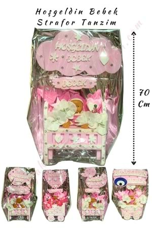 Hoşgeldin Bebek Strafor Tanzim Büyük 70 Cm - Pembe